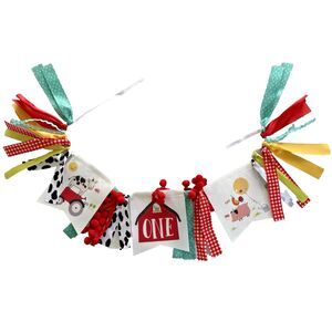 Farm Barnyard Animal Kids 1st Birthday Party High Chair Decorating Kit Banner